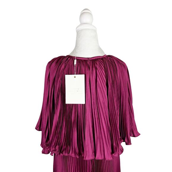 Mac Duggal Pleated Caplet Tea Length Dress 2 NWT - Picture 7 of 11